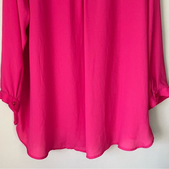 CJ Banks Pink Blouse with Pink Beaded Neckline Size 1X - Picture 11 of 11
